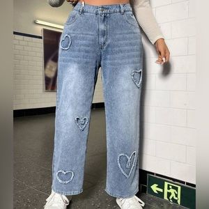 Straight-Leg Heart Pants